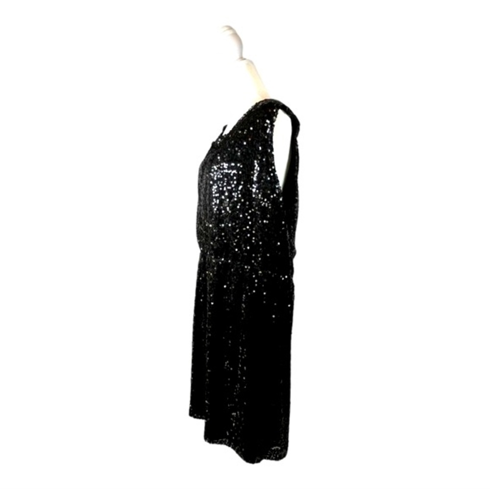 CALVIN KLEIN BLACK SEQUINED PARTY DRESS MID LENGTH Size XL - Picture 4 of 9